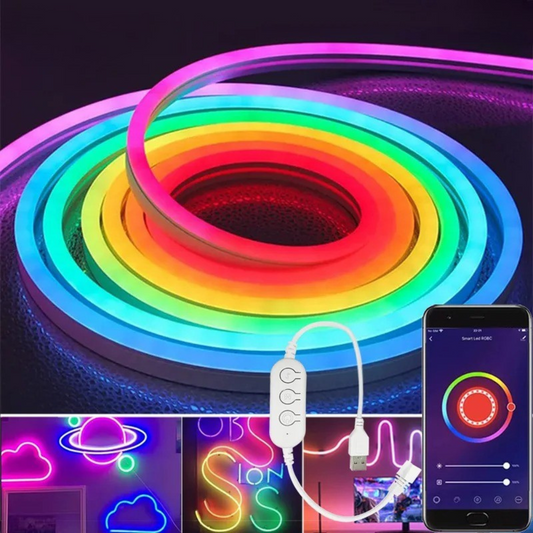 GlowFlex™ RGBIC Neon LED Strip – App & Remote Control