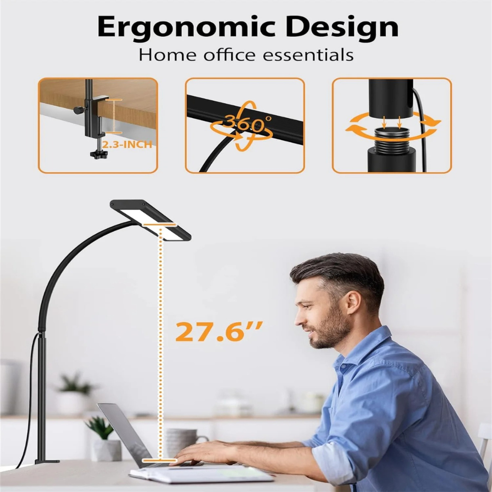 BrightArm™ LED Clamp Desk Lamp